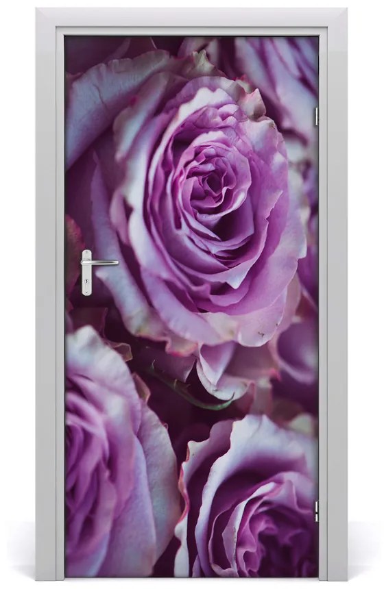 Samolepiace fototapety na dvere fialové ruže 85x205 cm