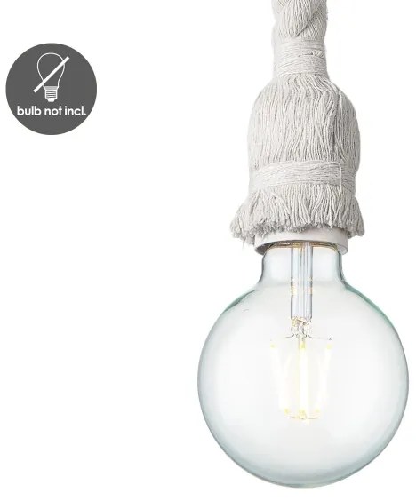 Luster na lanku LEONARDO ROPE 1xE27/10W/230V biela