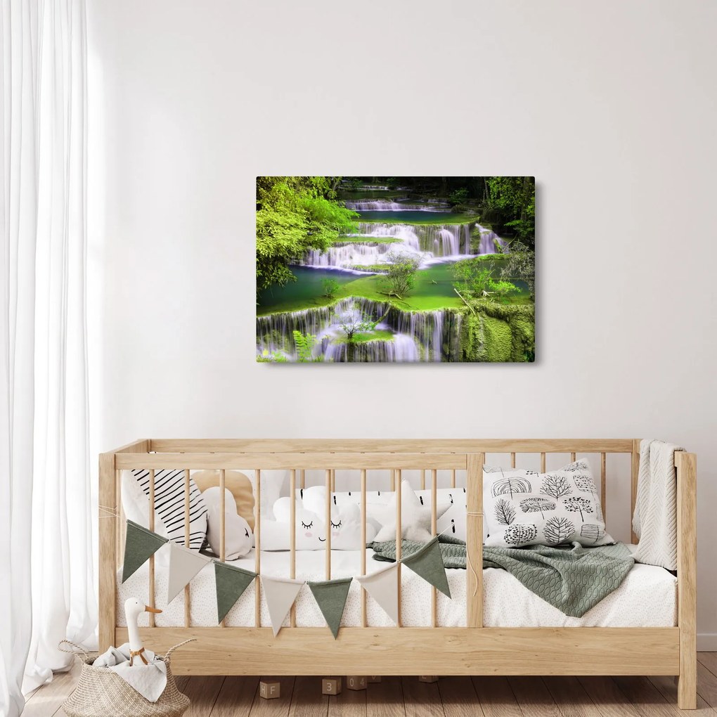 Obrázok - Vodopády Huay Mae Khamin, Kanchanaburi, Thajsko (90x60 cm)