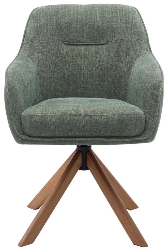 Otočná jedálenská stolička Avola – zelená, drevené nohy (53250005)