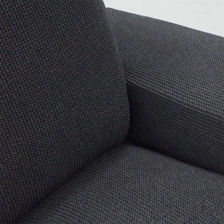 Super strečové poťahy HARMONIA antracitová kreslo ušiák (š. 70 - 100 cm)
