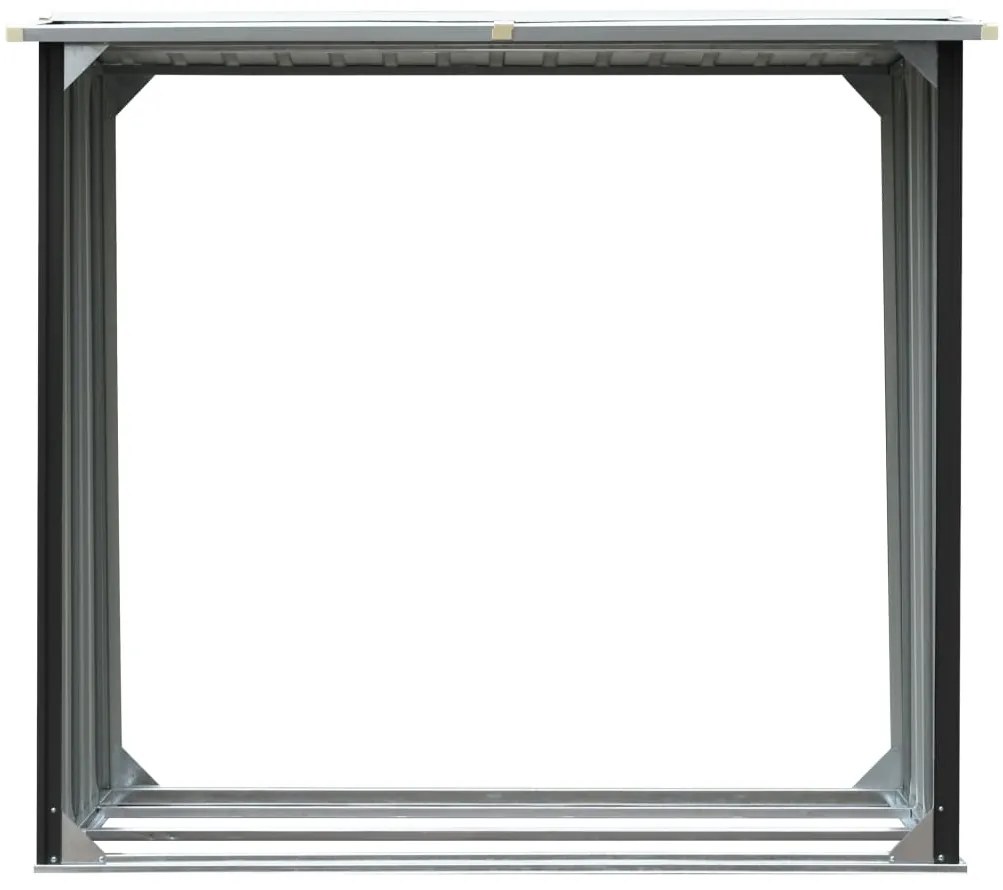 Kôlňa na drevo antracitová 172x91x154 cm pozinkovaná oceľ