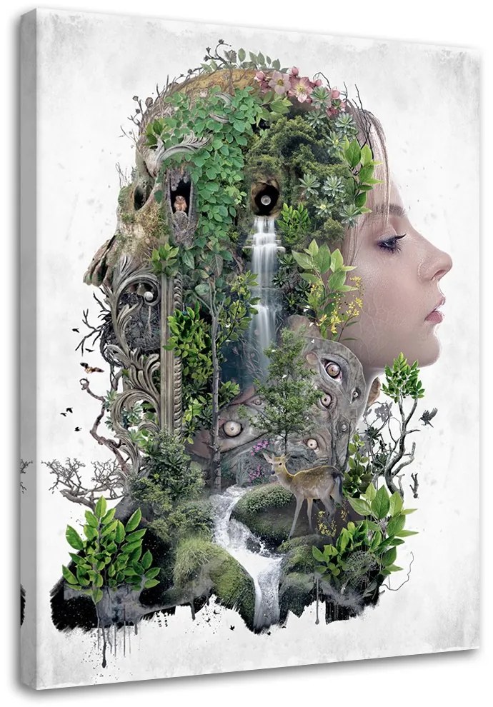 Gario Obraz na plátne Portrét ženy lesná abstrakcia - Barrett Biggers Rozmery: 40 x 60 cm