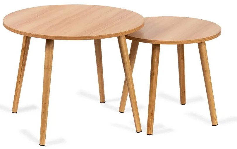 Okrúhle konferenčné stolíky v prírodnej farbe v súprave 2 ks ø 60 cm Luke – Bonami Essentials