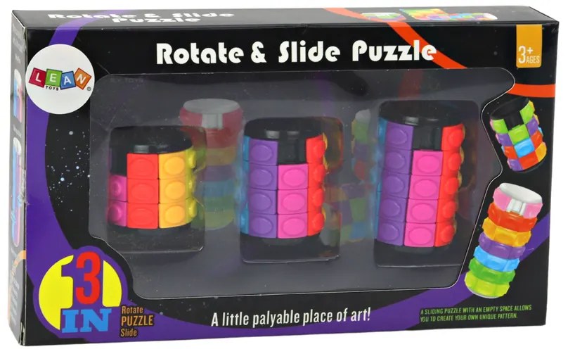 LEAN TOYS Cylinder Puzzle Set - 3 úrovne obtiažnosti