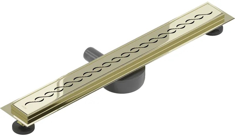 Mexen Flat 360°, nerezový sprchový žľab vzor M18 70 cm, zlatá lesklá, 1523070-40