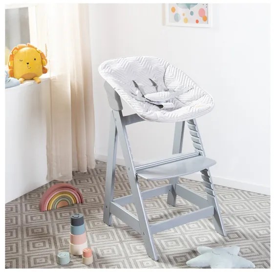 roba Detská vysoká stolička Born Up Zickzack 2 v 1 (hnedosivá) (100366796)