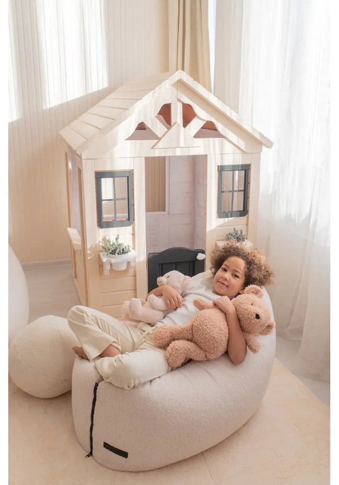 Svetlosivý detský sedací vak z textílie buklé Clip Clap 90 – SLOWDOWN