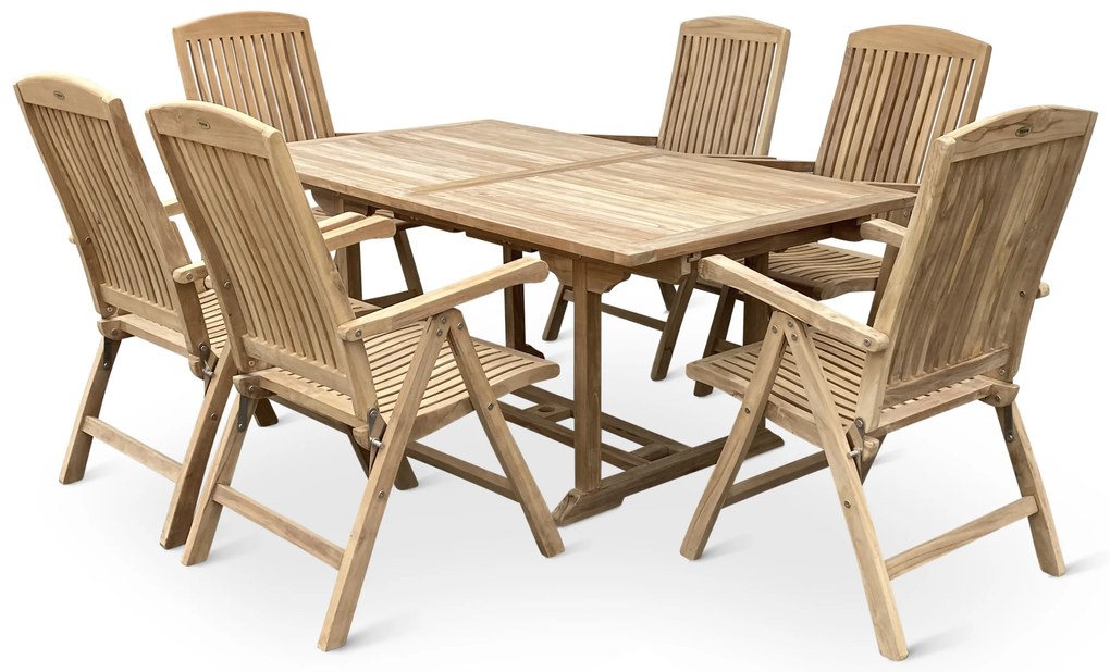 Noela Záhradný drevený set 1+6 pre 6 osôb Faisal II. hranatý