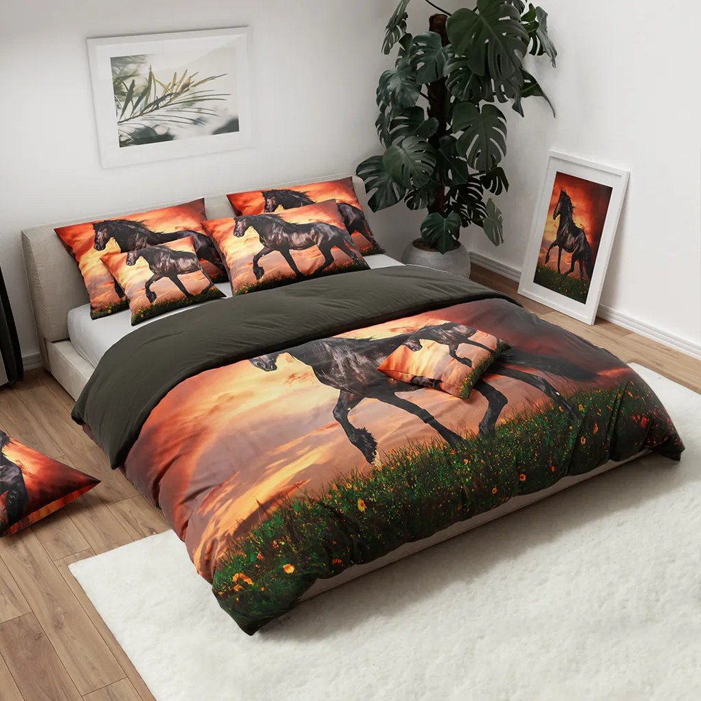 3D obliečky z mikrovlákna KÔŇ hnedé Rozmer obliečky: 70 x 90 cm | 140 x 200 cm