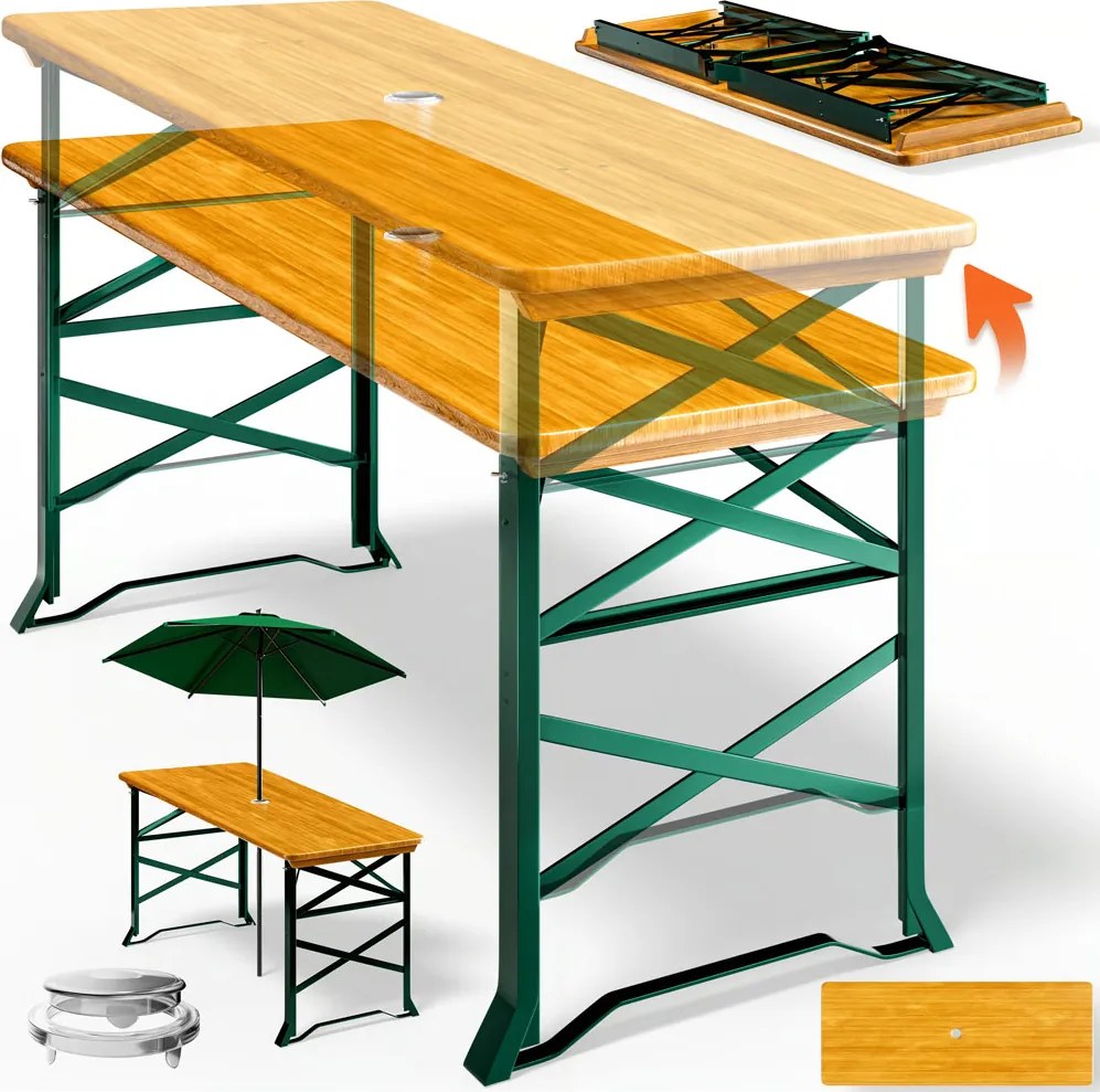 Pivný set KLASIK, 170cm, prírodná hnedá Casaria