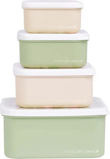 Sada 4 škatuliek na obed a desiatu kvety