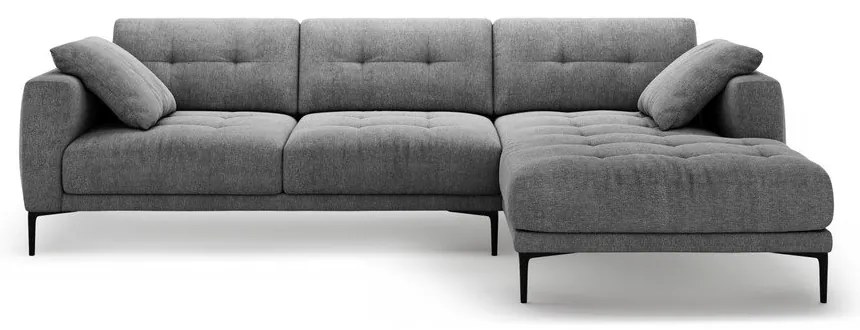 Sivá rohová pohovka (pravý roh/s leňoškou) Bemy – Micadoni