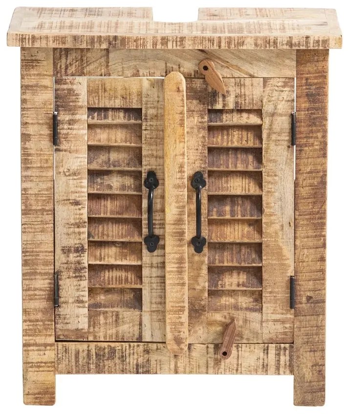 furniture-nabytek.cz - Masivní skříňka pod umyvadlo Caribou z mangového dřeva, lakovaná, hnědá – 52×30×60 cm