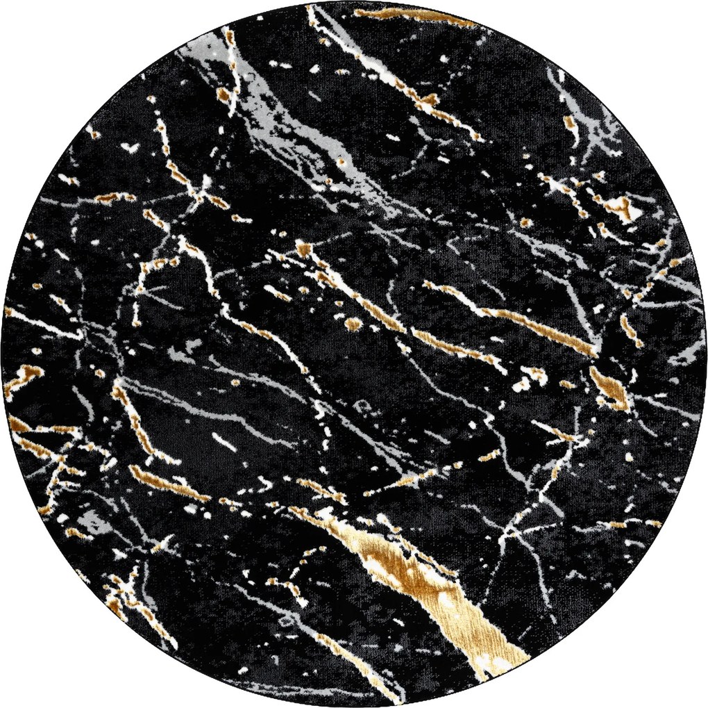 Kusový koberec Allure 1963 black/gold kruh, 200x200 (priemer) kruh, čierna, kancelária, Dywany Łuszczów