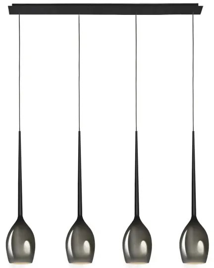 Azzardo - Náhradné sklo k lustru IZZA - čierna pr. 13 cm