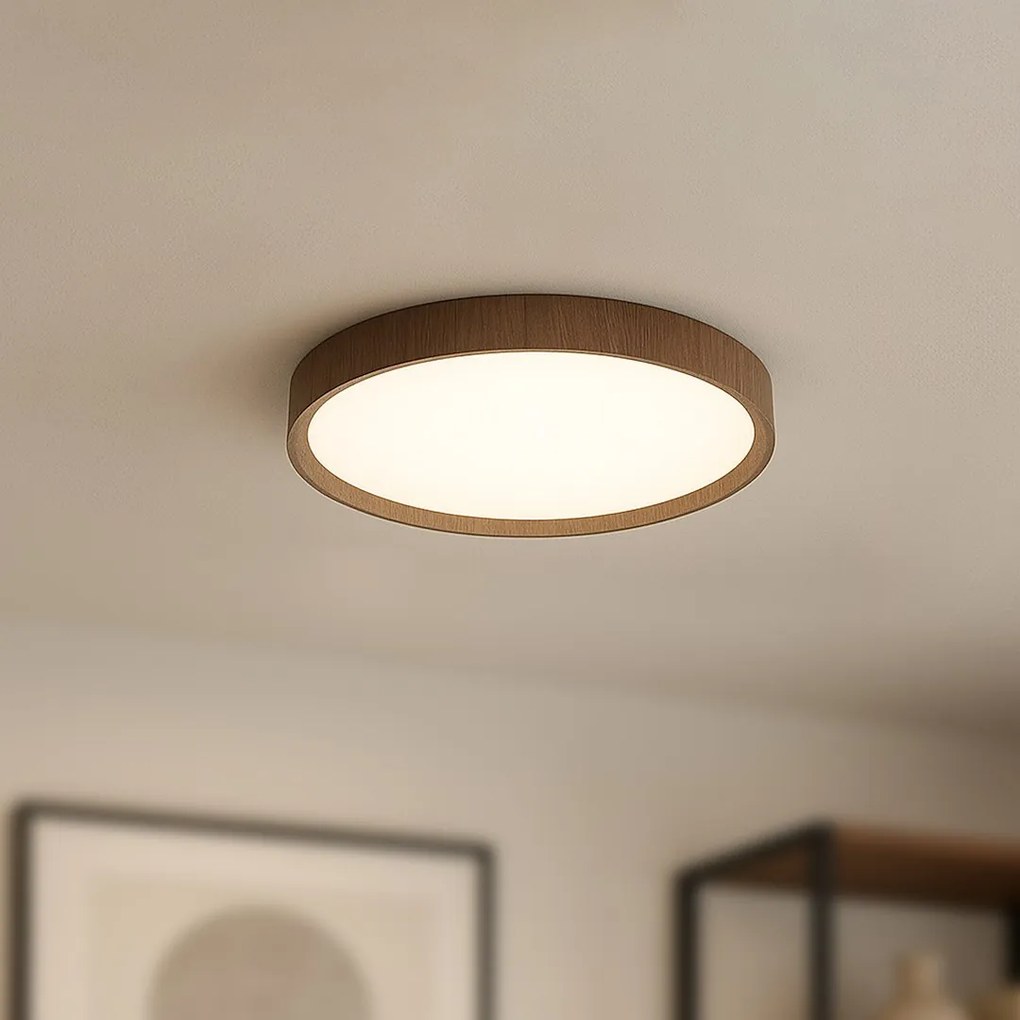Stropné LED svietidlo Forest, 1x LED 24w, 4000k, (fi 39cm), imitácia dreva
