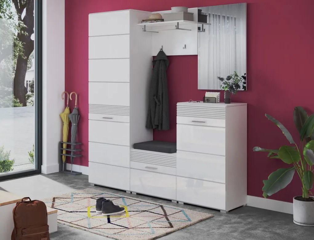 Predsieňový šatníkový panel Linus, biely