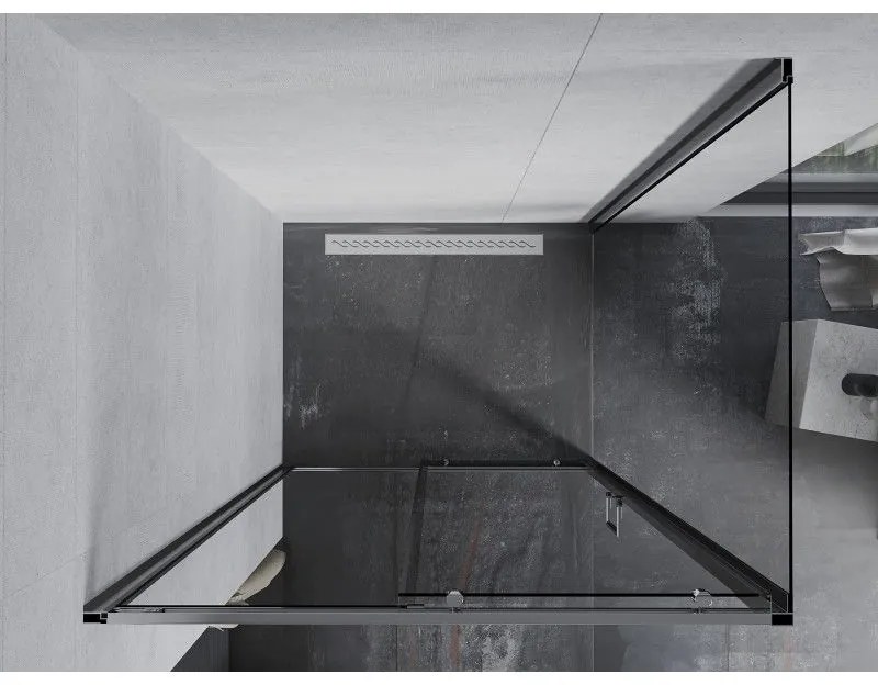 Mexen Apia, sprchový kút s posuvnými dverami 110 (dvere) x 70 (stena) cm, 6mm číre sklo, chrómový profil, 840-110-070-01-00