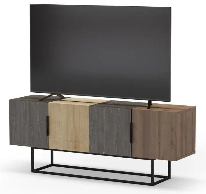 TV stolík v dekore duba v hnedo-prírodnej farbe 140x55 cm Titan – Marckeric