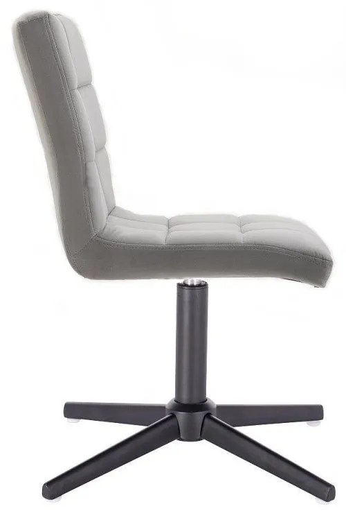 LuxuryForm DESIGN Stolička TOLEDO VELUR na čiernom kríži - svetlosivá
