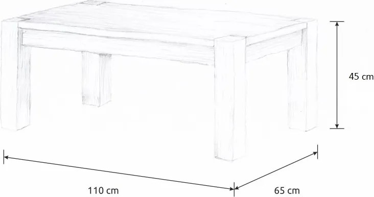 Wooded Konferenční stolek Denver Standard z masivu BUK Výška stolku: 53 cm