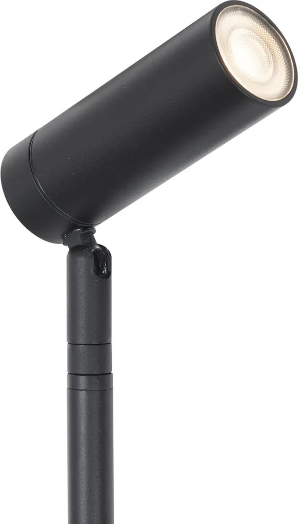 Zemný reflektor čierny 80 cm vrátane nastaviteľnej LED IP65 s káblom a zástrčkou - Carl