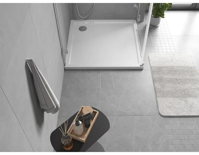 Mexen Flow, štvorcová sprchová vanička, slim, 80 x 80 cm, biela lesklá, 46S108080