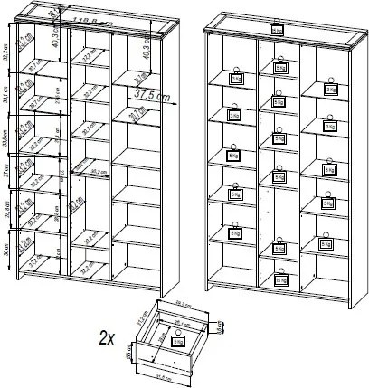 Široká vitrína s osvetlením Matera,starý dub/biela