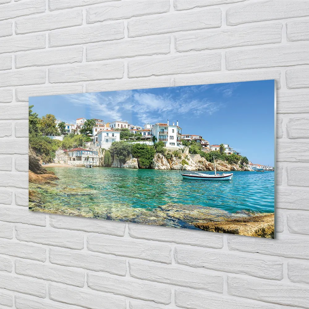 Nástenný panel  Grécko Sea mestského života 120x60 cm