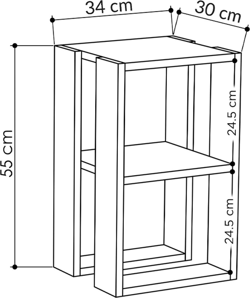 Nočný stolík Houseland Lonie dub prírodný