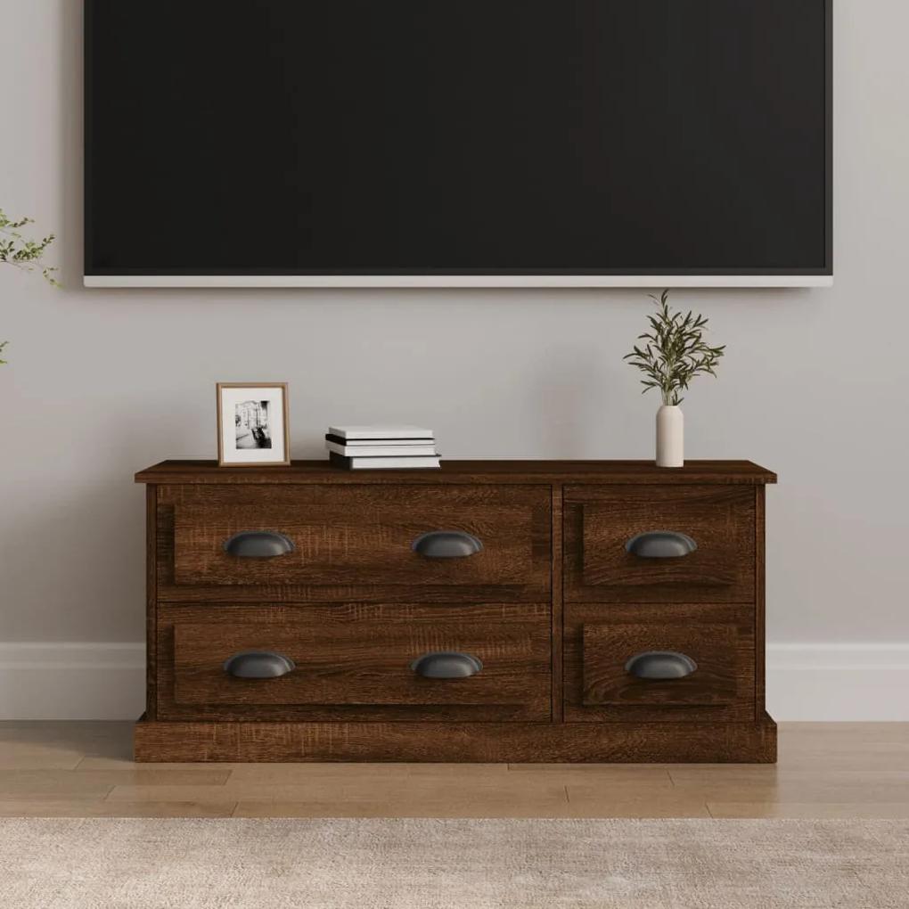 TV skrinka hnedý dub 100x35,5x45 cm kompozitné drevo 816455