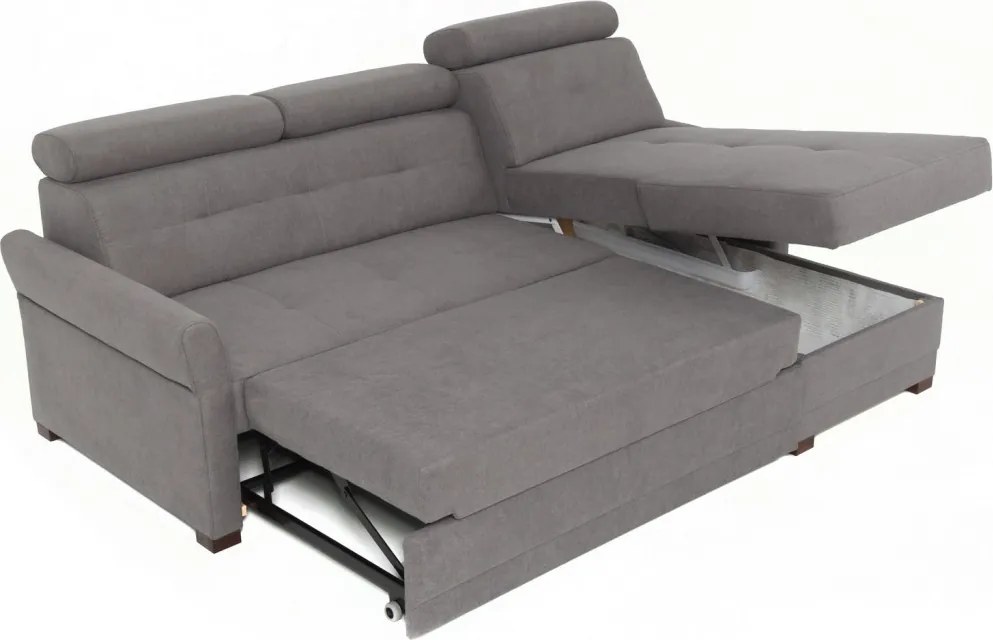 Rohová sedacia súprava Harris, ocelovo šedá látka, pravý roh