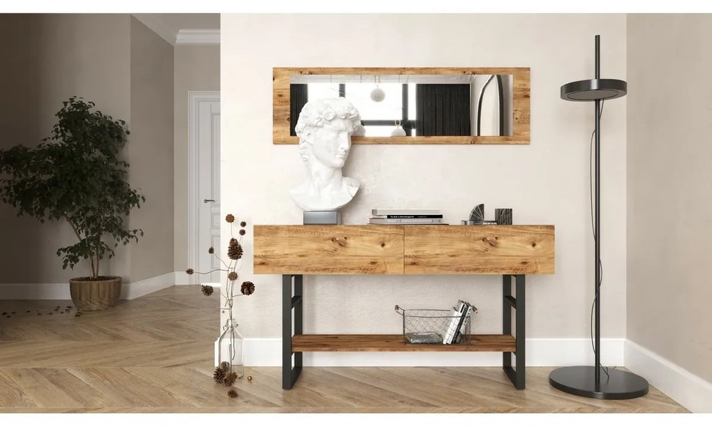 Odkladací stolík so zrkadlom Mia Atlantic Pine