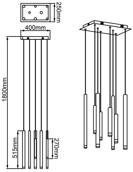 Brilliant - LED stmievateľný luster na lanku CEMBALO LED/32W/230V chróm/čierna/hnedá