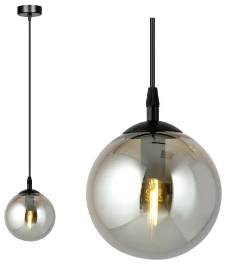 Luster na lanku COSMO 1xE14/10W/230V pr. 14 cm čierna/šedá