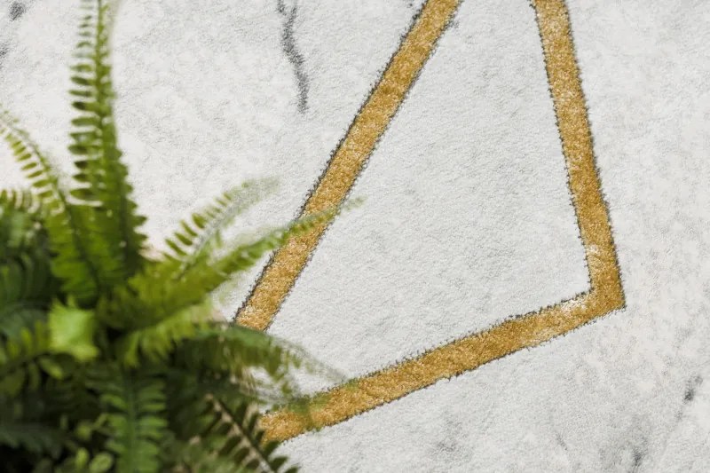 Dywany Łuszczów, Kusový koberec Emerald diamant 1019 cream and gold, 180x270, biela, kancelária