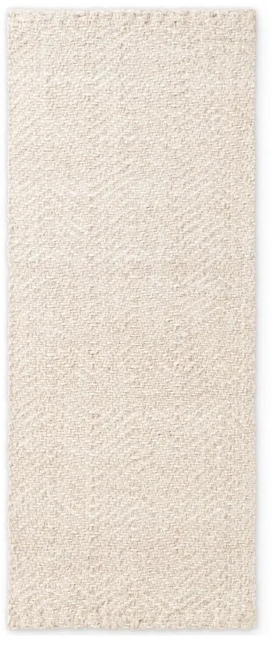 Krémový/slonovinový ručne tkaný behúň s prímesou vlny 80x200 cm Majoli – Elle Decoration