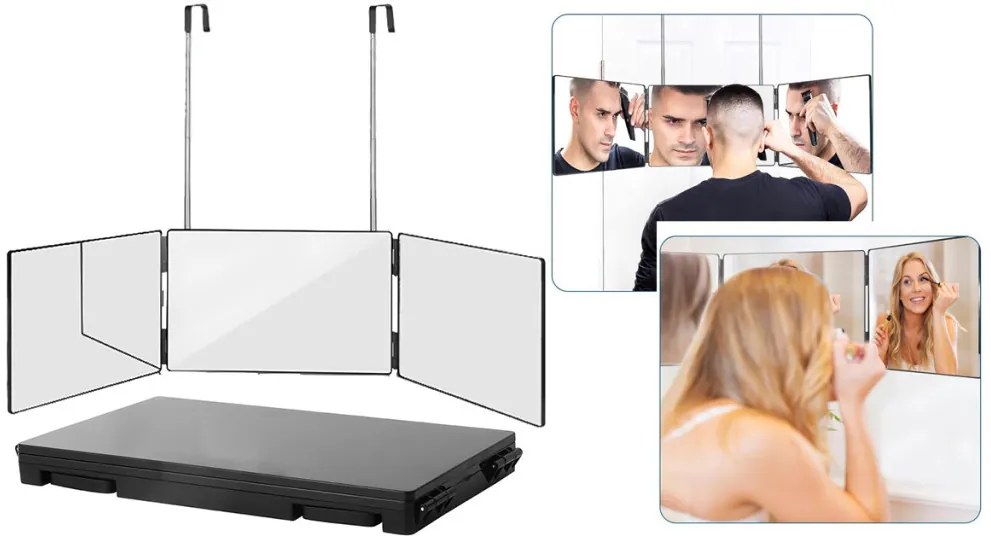 3-panelové zrkadlo s teleskopickým zavesením