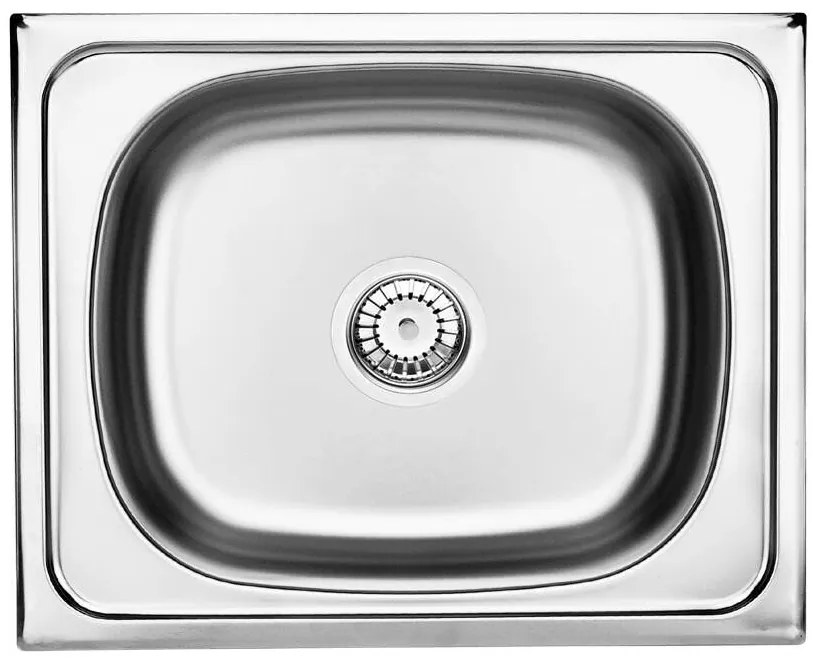 Deante Techno, nerezový drez na dosku 1-komorový B/O 500x400x150 3,5" + sifón, vzor satyna, ZEU_010A