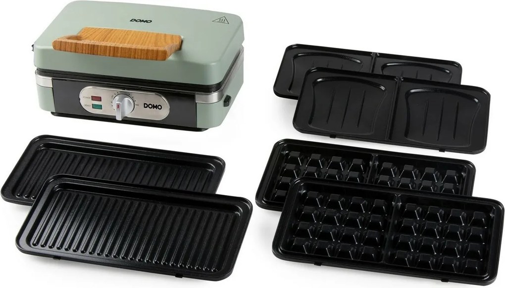 DOMO DO9276C sendvičovač 3v1, matná zelená