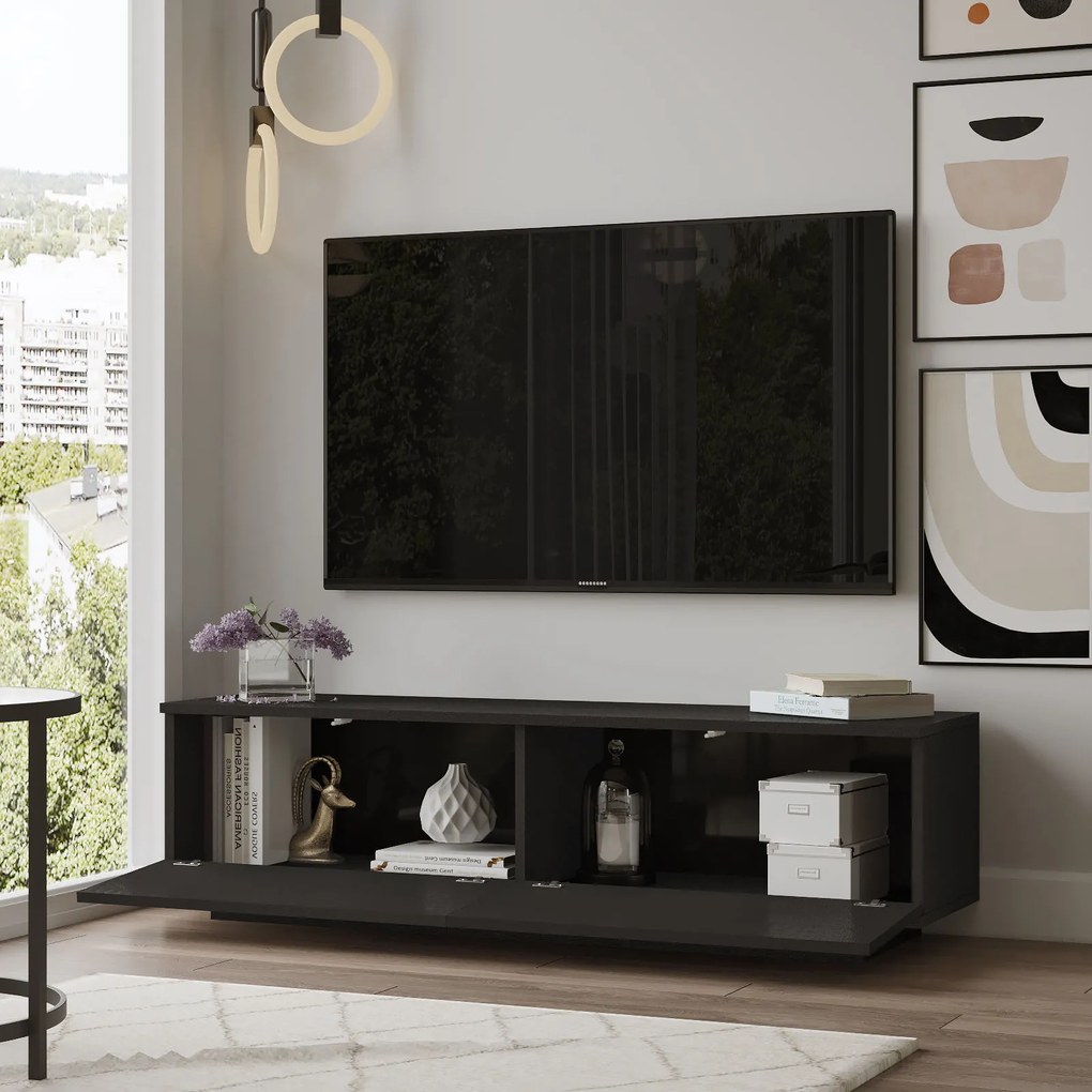 TV stolík/skrinka Fancy (Čierna). Akcia -16%. Vlastná spoľahlivá doprava až k Vám domov. 1072592