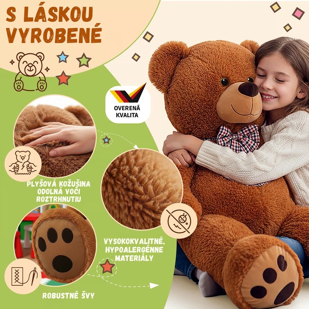 Veľký plyšový medveď BENY, 100cm, hnedá Monzana