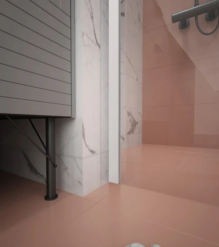 Erga Paris, sprchová zástena Walk-In 110x200 cm, 8mm číre sklo, biely matný profil, ERG-V02-PARIS-110x200-CL-WH