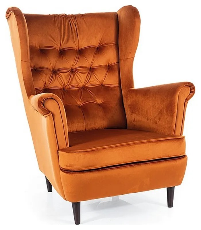 Kreslo Herry Velvet, oranžová / čierna