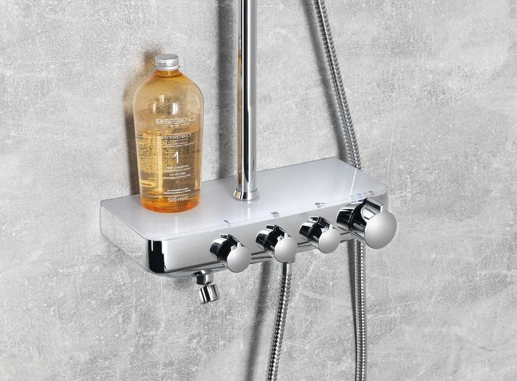 Aqualine Aqualine, FARRAO sprchový stĺp s batériou a napúšťaním, chróm, SL450
