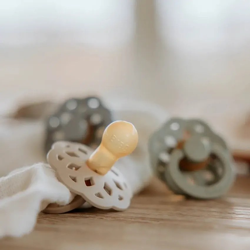 BIBS Boheme cumlíky, kaučuk 2ks - veľkosť 2 - White sunshine