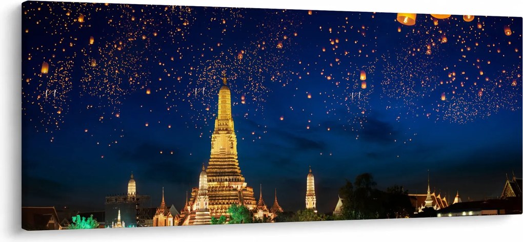 Obraz - Lampióny šťastia, Bangkok (120x50 cm)