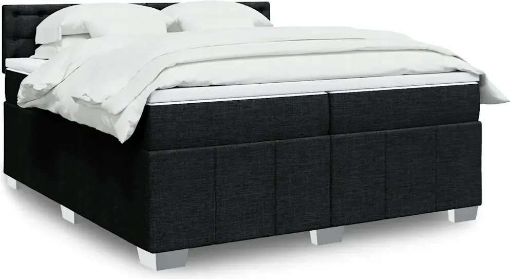 vidaXL Boxspring posteľ s matracom čierna 200x200 cm látka