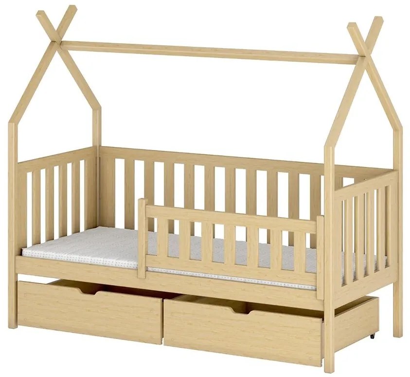 Posteľ Domček Simba 90x200 borovica